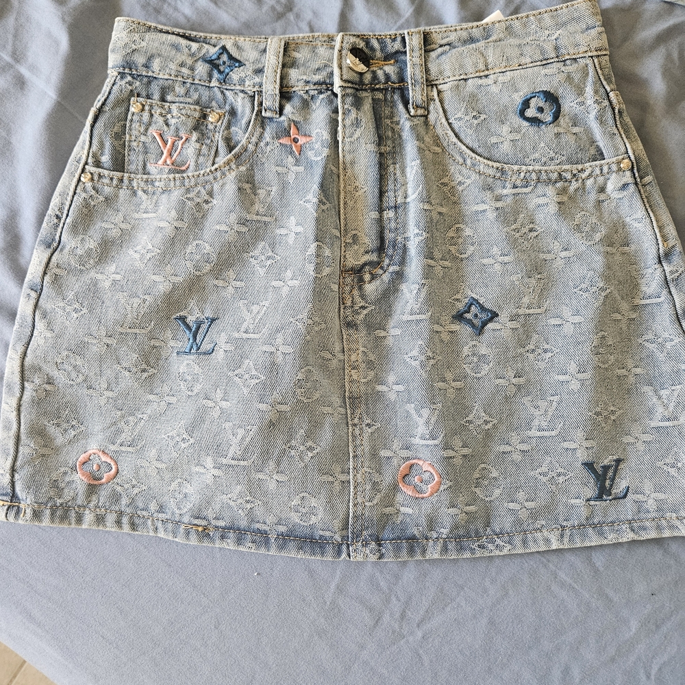 Designer Blue Denim Skirt